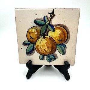 Vintage tile trivet Italian? Italy made? Think rubber feet